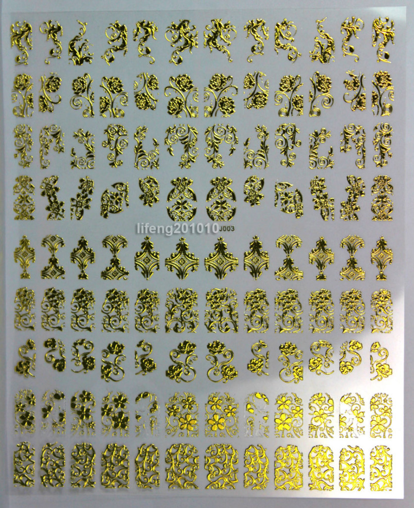 nail art stickers gold