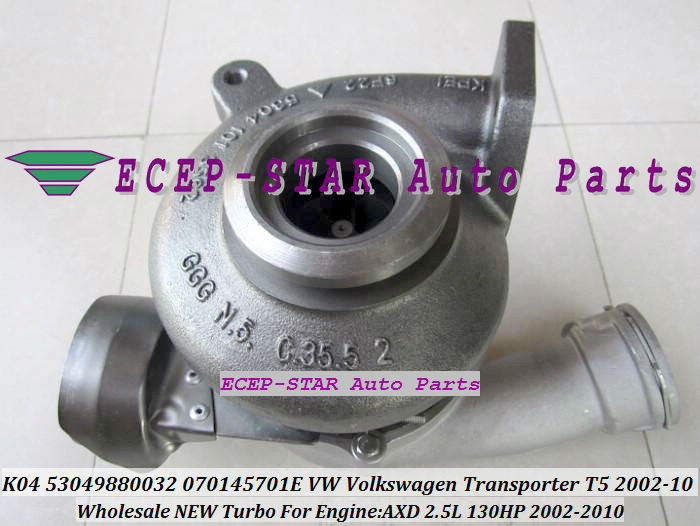 K04 070145701E K04VTG 53049880032 53049700032 For VW VOLKSWAGEN T5 Transporter 2002-10 AXD 2.5L 130HP Turbo Turbocharger (7)