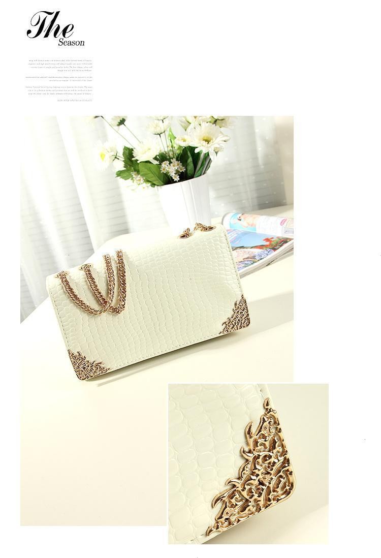 BUENO New 2014 Free Shipping Fashion Crocodile Shoulder Bag Chain