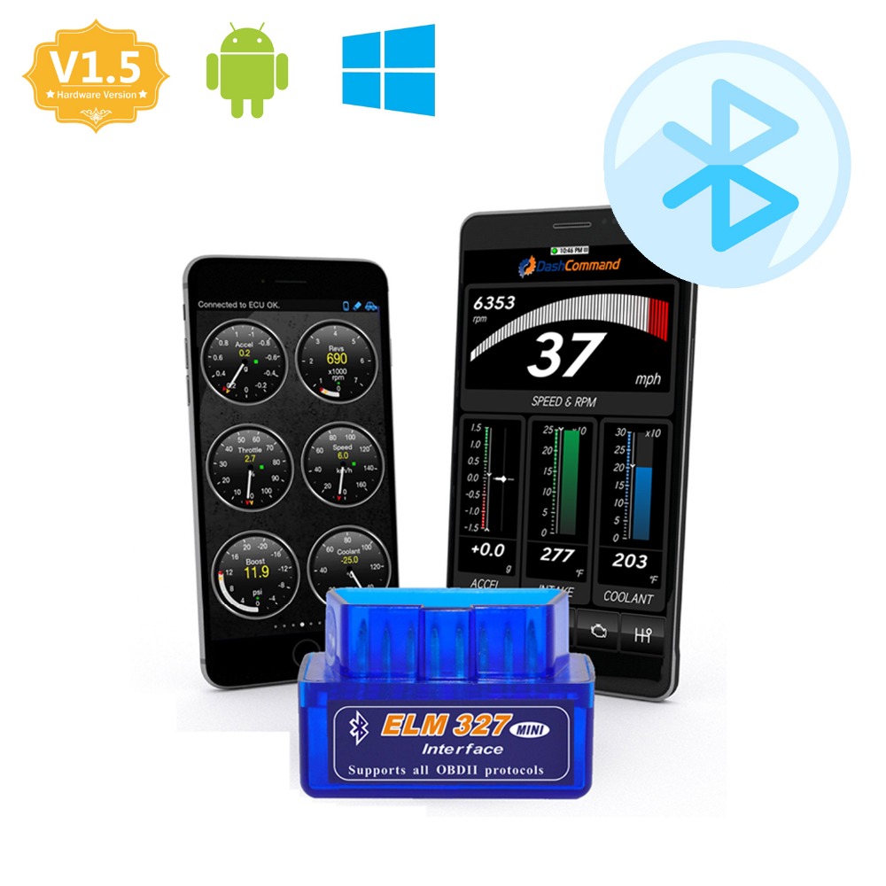 Elm327 Bluetooth V1.5 OBD2    ELM 327  OBDII  ELM 327 Bluetooth 