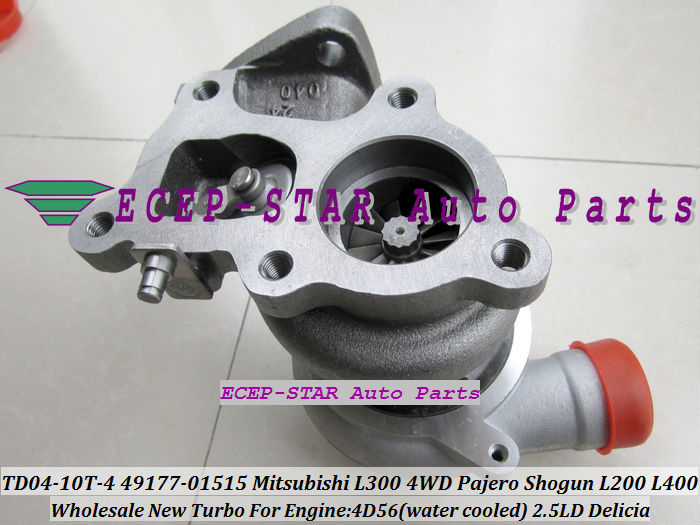 TD04-10T-4 49177-01515 Turbo Turbocharger For Mitsubishi L300 4WD Delicia Pajero Shogun L200 L400 2.5LD 4D56 water cooled (2)