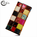 Splice Leather Hasp Women Purse W012 Multi function Long Female Handbag Luxury Design Wallet Splice Leather