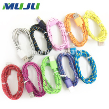 100pcs/lot Hi-Q 1M/3FT fabric nylon braided data sync charge usb 8pin Cable for iphone 6 plus 5s 5c 5 and ipad Air mini Retina