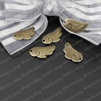 (23148)Alloy Findings,charm pendants,Antiqued style bronze tone 17*9MM Wing 30PCS