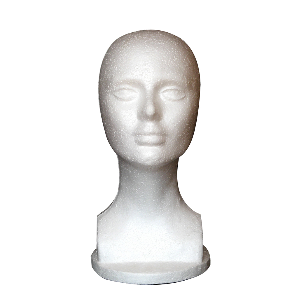 Bluelans Male Styrofoam Wig Head Mannequin Hats Glasses Foam Mannequin Black