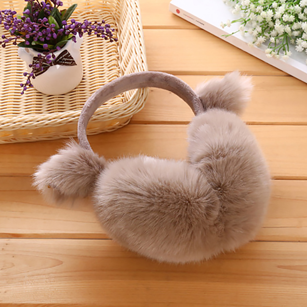 Women Cute Ear Cover Plush Soft Winter Warm Folding Earmuffs Earwarmers